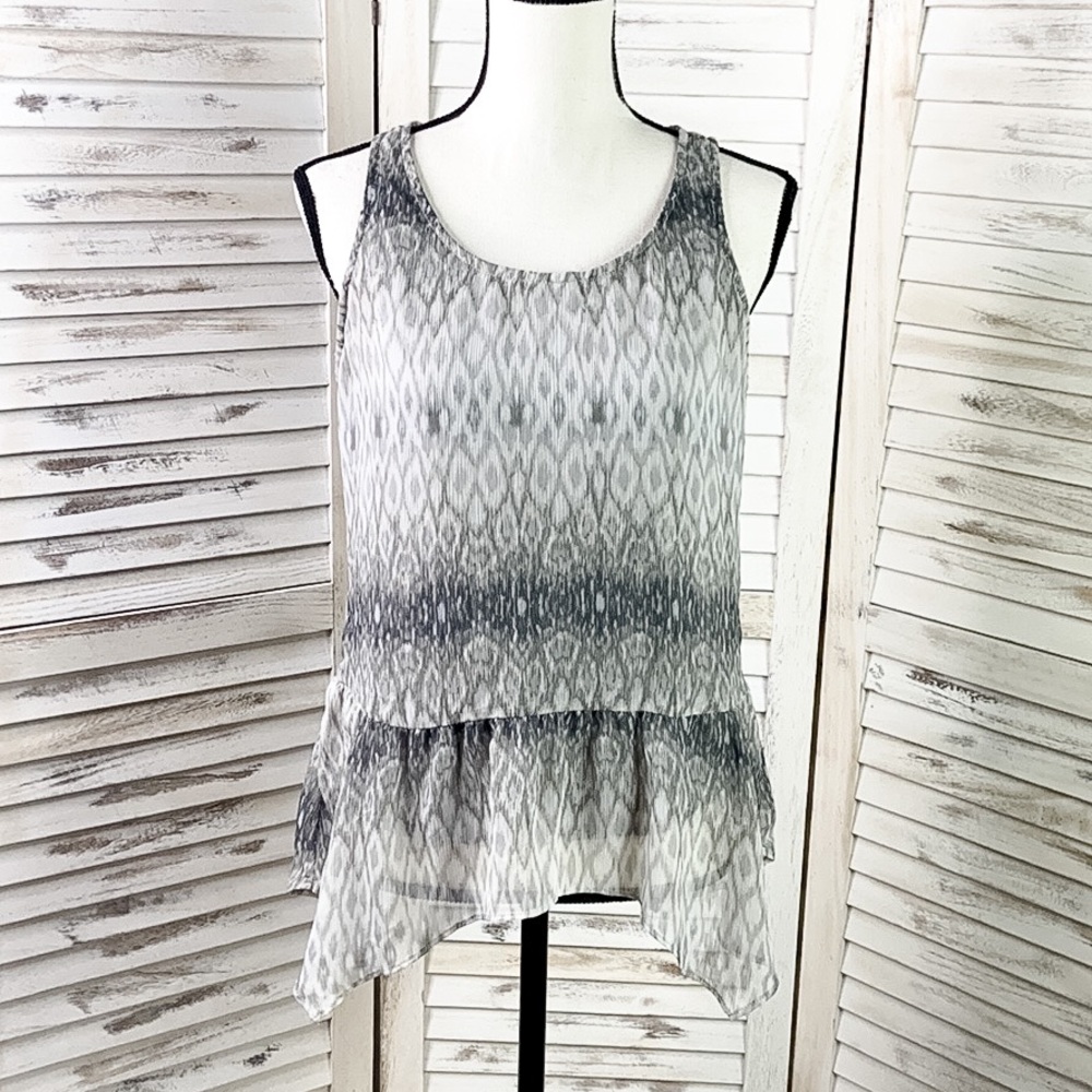 EXPRESS | Snakeskin Print Ruffle Tank Blouse Med
